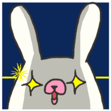 Cute white rabbit's sticker #2410635