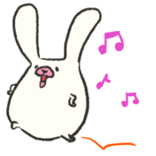 Cute white rabbit's sticker #2410639
