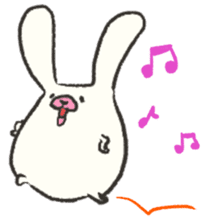 Cute white rabbit's sticker #2410639
