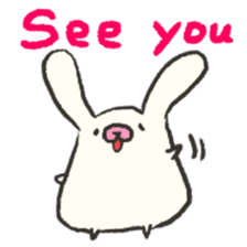 Cute white rabbit's sticker #2410640