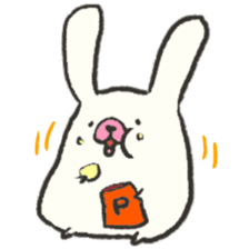 Cute white rabbit's sticker #2410643
