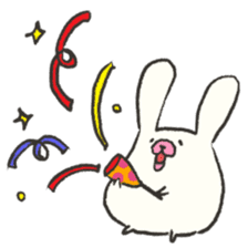 Cute white rabbit's sticker #2410648