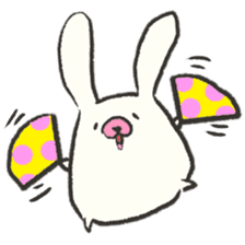 Cute white rabbit's sticker #2410654