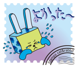 Rabbit & cat has become a stamp ! sticker #2410954