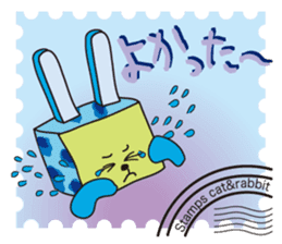 Rabbit & cat has become a stamp ! sticker #2410954