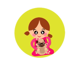 PUG-dog Hug sticker #2412415