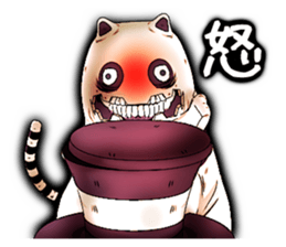 Angry ghost cat Morphy sticker #2414325