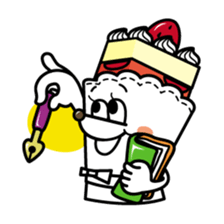 White and Marron of cake 2 sticker #2415465