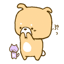 Japanese Shiba Inu and purple cat sticker #2416397