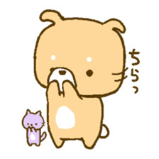 Japanese Shiba Inu and purple cat sticker #2416398