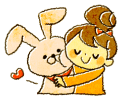 odangochan with suttoboke rabbit sticker #2421296