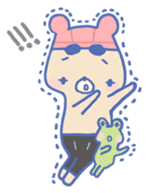 Swimming lovely bear sticker #2423022