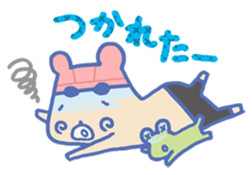 Swimming lovely bear sticker #2423024