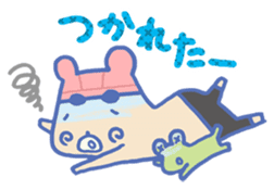 Swimming lovely bear sticker #2423024