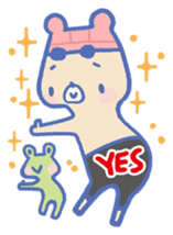 Swimming lovely bear sticker #2423028