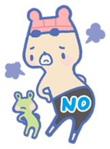 Swimming lovely bear sticker #2423029