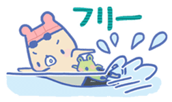 Swimming lovely bear sticker #2423034