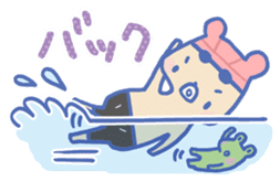 Swimming lovely bear sticker #2423035