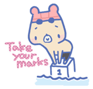 Swimming lovely bear sticker #2423054