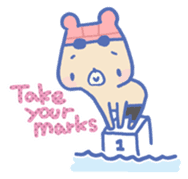 Swimming lovely bear sticker #2423054