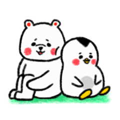 A white bear and penguin