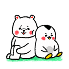 A white bear and penguin sticker #2424066