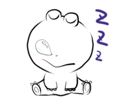 Sticker of a white frog sticker #2424217