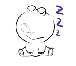 Sticker of a white frog sticker #2424217