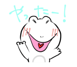 Sticker of a white frog sticker #2424234