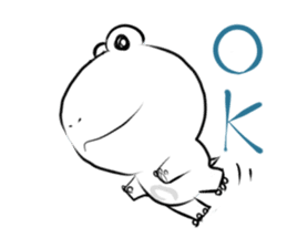 Sticker of a white frog sticker #2424240