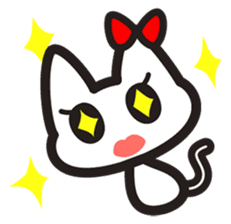 sticker of a white cat sticker #2425605