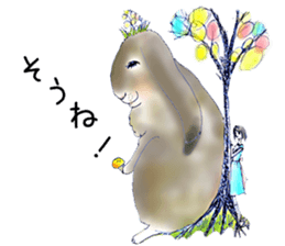 Small Rabbit and Star Flower sticker #2425942