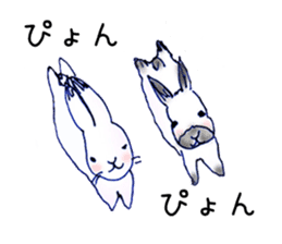 Small Rabbit and Star Flower sticker #2425956