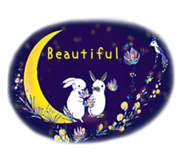 Small Rabbit and Star Flower sticker #2425959