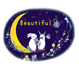 Small Rabbit and Star Flower sticker #2425959