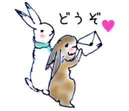 Small Rabbit and Star Flower sticker #2425962