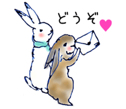 Small Rabbit and Star Flower sticker #2425962