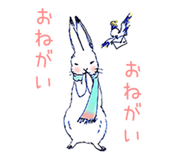 Small Rabbit and Star Flower sticker #2425966