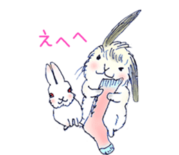 Small Rabbit and Star Flower sticker #2425967