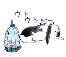 Small Rabbit and Star Flower sticker #2425969