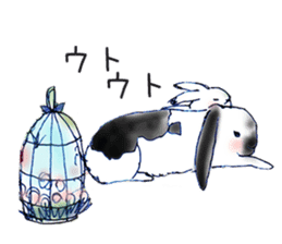 Small Rabbit and Star Flower sticker #2425969