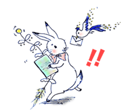 Small Rabbit and Star Flower sticker #2425973