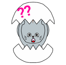 Meat ball sticker of naughty cat. sticker #2428580