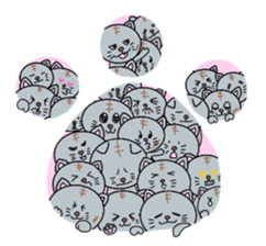 Meat ball sticker of naughty cat. sticker #2428589