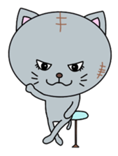Meat ball sticker of naughty cat. sticker #2428603