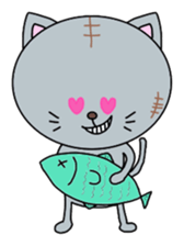 Meat ball sticker of naughty cat. sticker #2428611