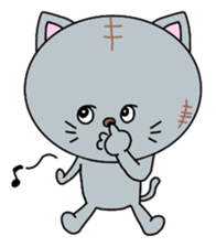 Meat ball sticker of naughty cat. sticker #2428613