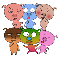 Stickers of all sorts of pigs