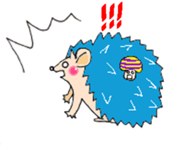 Japanese  unkind hedgehog&mushroom pig sticker #2440296