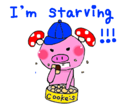 Japanese  unkind hedgehog&mushroom pig sticker #2440308